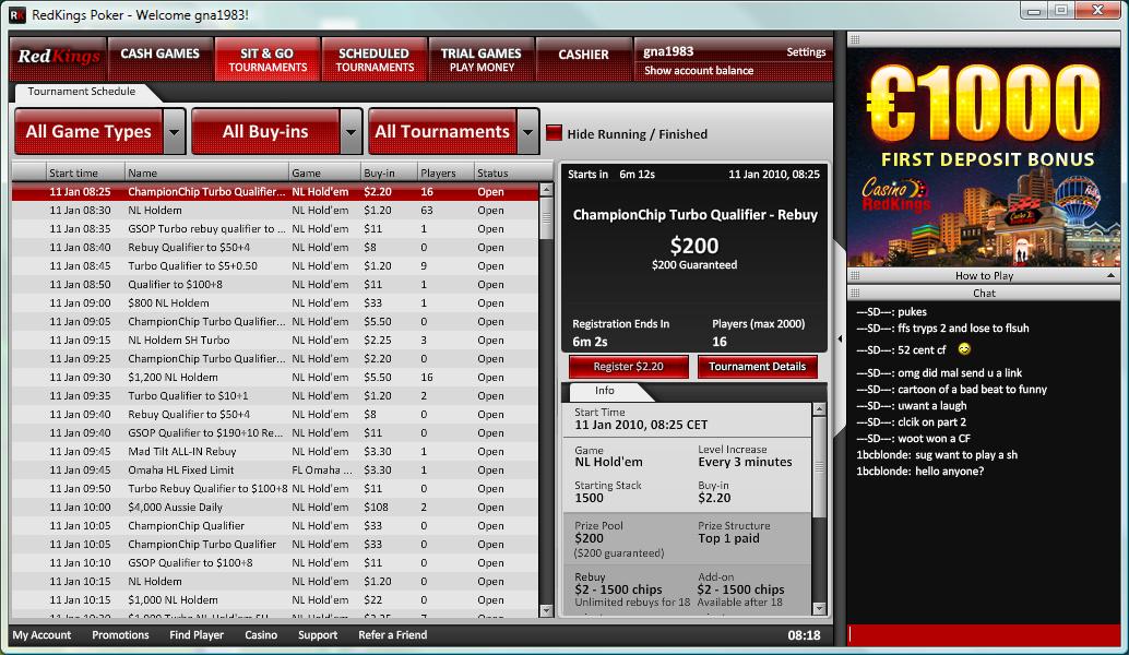 Screenshot Red Kings Poker